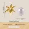 18K Gold Plated Flower Stud Earrings, Freshwater Pearl Drop, 925