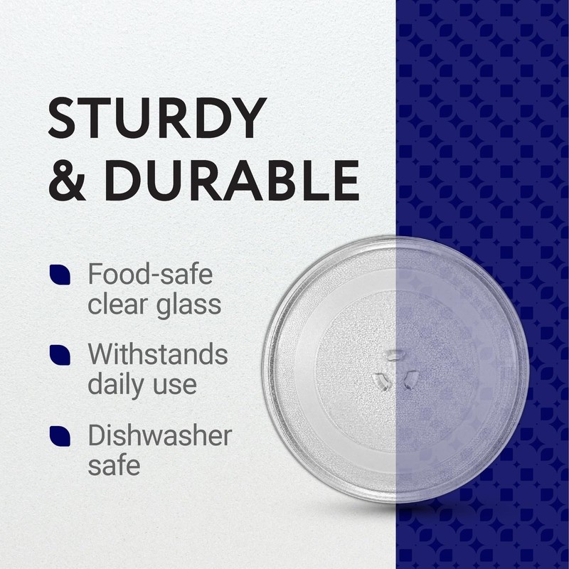 IMPRESA Microwave Glass Plate Replacement - 9.6-Inch Clear Tempered Glass