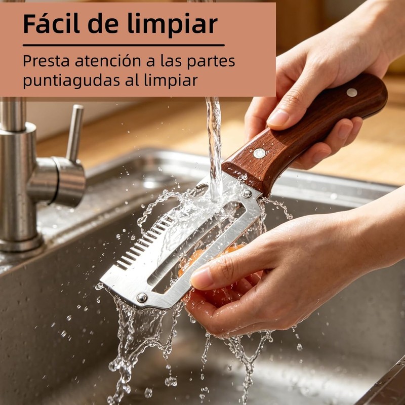 2 PCS Pelador Verduras Multifunción 3 EN 1, Cuchillo Pelador
