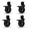 Iron Forge Tools Side Mount Casters Set of 4, Swivel
