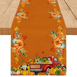 Happy Fall Table Runner Maple Leaves Seasonal Kitchen Dining Table Decoration Flag Autumn Home Party Decor 13x72 inch