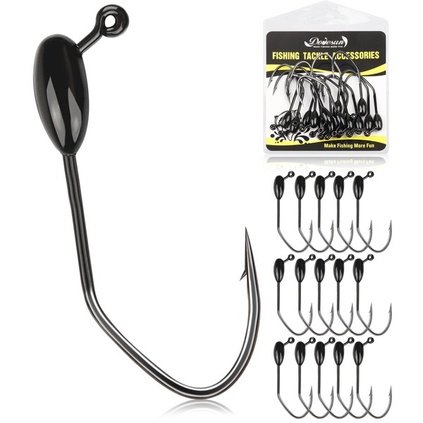 Tube Jig Heds, 15pcs Tube Bait Fishing Jigs 3X Strong