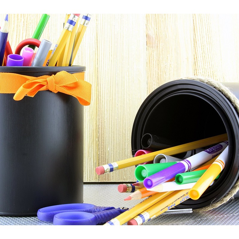 Black Plastic Paint Cans (3-Pack); Quart Size Cans for Paints