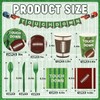 171 PCS Football Party Tableware Supplies, Disposable Plates Napkins Cups
