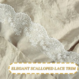 Homechoice Decor Handmade Ruffle Shower Curtain with Scalloped Lace Trim & Attached Valance, 72" x 72" Soft Microfiber Shower Curtains for Bathroom, Easy to Install and Machine Washable, Camel