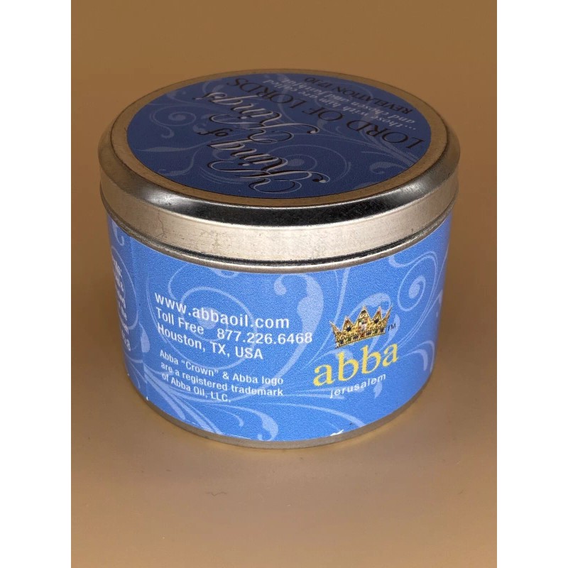 Abba Oil KING'S GARMENTS CANDLE SCRIPTURE TIN - "KING OF