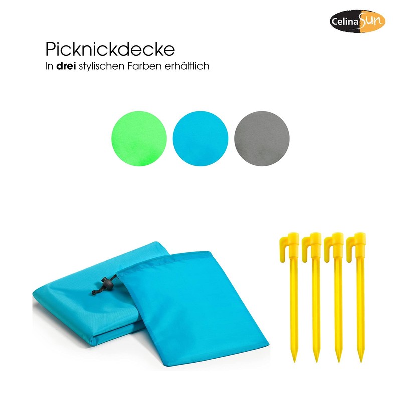 CelinaSun Outdoor Blanket 200 x 200 cm Grey PES Pockets