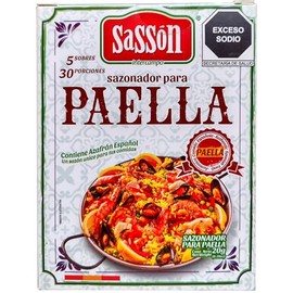 Sassón Sazonador para Paella - 5 Sobres - 30 Porciones - 20 G - Contiene Azafrán Español