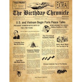 2016 BIRTHDAY CHRONICLE "What Happened on the Month/YEAR You Were Born?" Birthdates UP TO 12/31/2016 (Letter Size 8.5 inches X 11 inches Old Parchment Art Background)