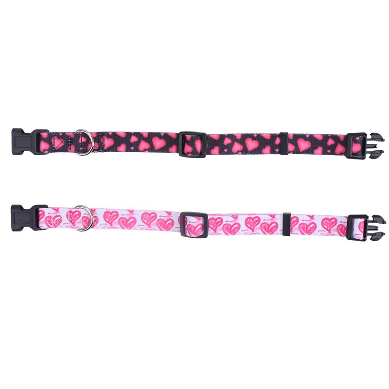 2 Pack Valentine's Day Dog Collar Adjustable Love Heart Small