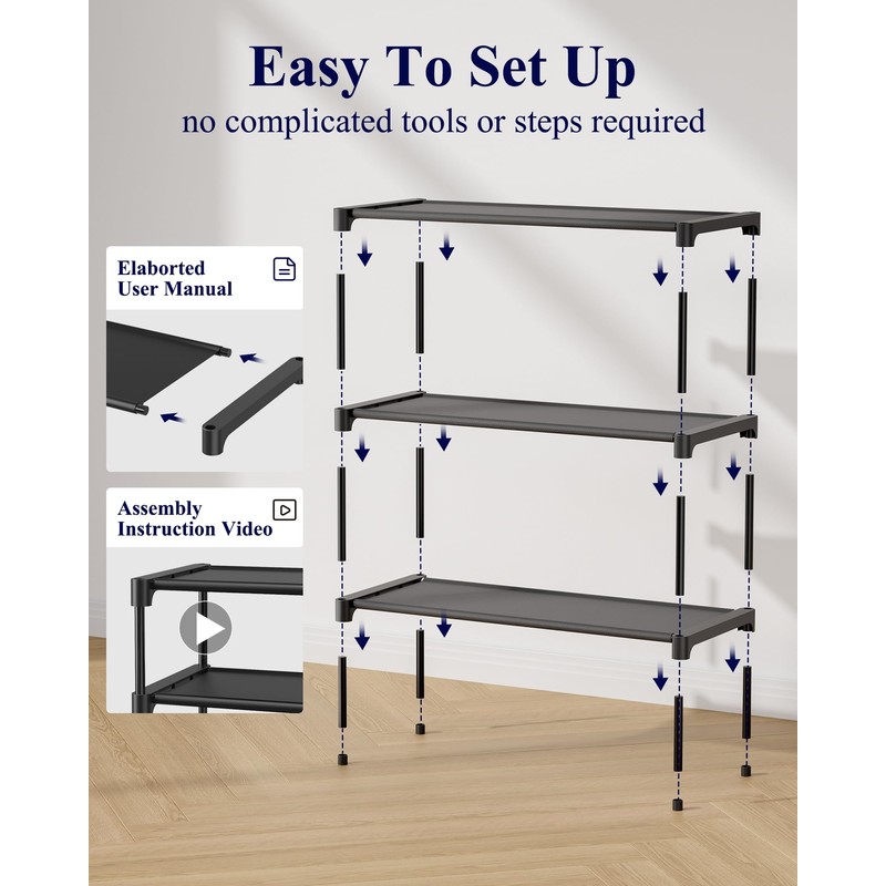 Kitsure Shoe Rack - Non-Woven Shoe Rack Shelf, Shoe Organizer