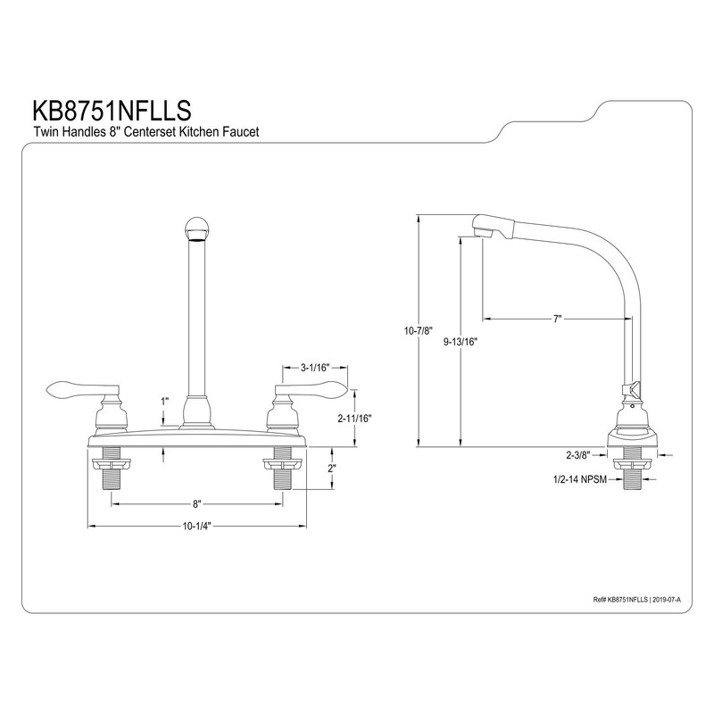 Kingston Brass KB8751NFLLS NuWave French 8-Inch High Arch Kitchen Faucet