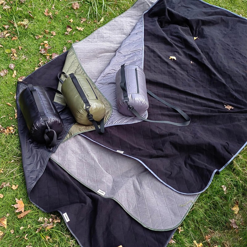 Zabiltro Large Outdoor Waterproof Blanket-Quilted Extra Thick Fleece Windproof Warm