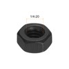 sourcing map 1/4-20 Hex Nuts, Carbon Steel Grade 8.8 Black