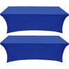 Utopia Kitchen Spandex Tablecloth 2 Pack [8FT, Royal Blue] Tight,