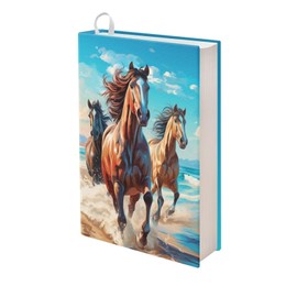 Upetstory Horse Book Cover Sleeve for Lovers - Jumbo Book Pouch for Textbook Hardcover Notebooks up to 9 x 11 Inches - Reusable Protective Covers