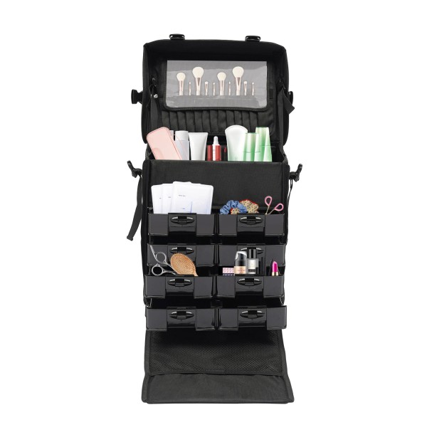 Unbranded Makeup Case Professional Rolling Cosmetic Case with Drawers Travel