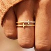 Double Cross Ring 18k Gold Plated 925 Sterling Silver Cubic