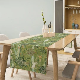 William Morris Original Design Green Table Runner Vintage Floral Table Runner for Dining Table Decor 13 x 60 Inch