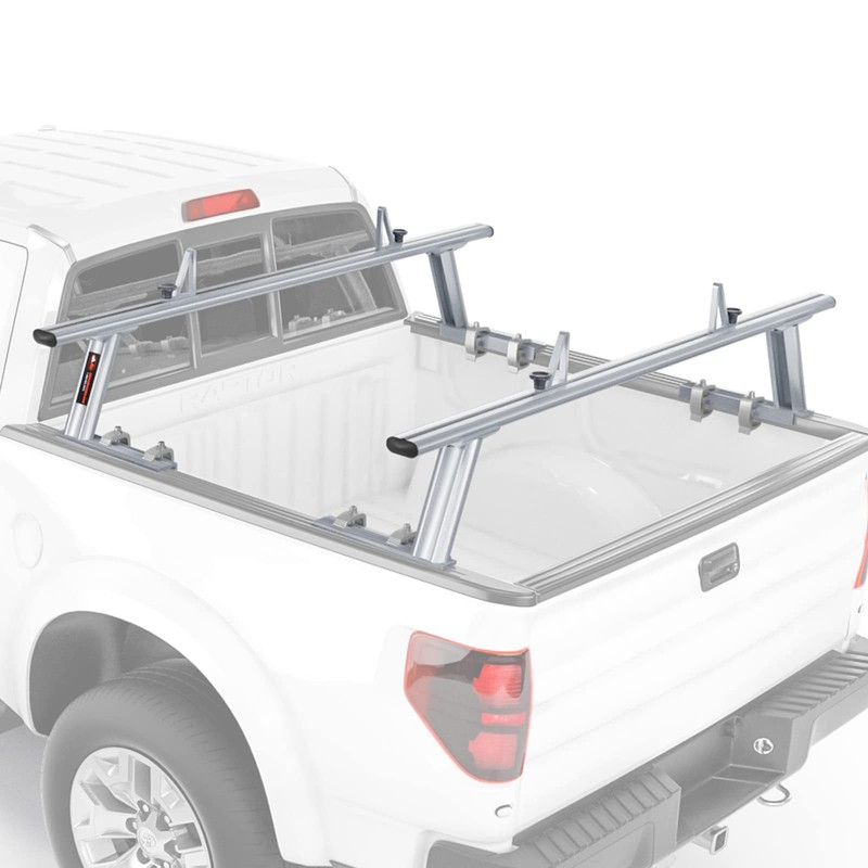AA-Racks Model APX2502-SLV Low-Profile Utility Aluminum Pick-Up Truck Ladder Rack