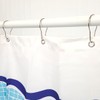 Set of 20 Silver Metal Shower Curtain Rings, Shower Curtain