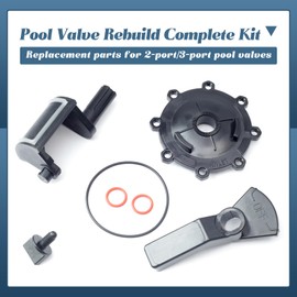2-Port/3-Port Pool Valve Rebuild Complete Kit OUTDOOR LIVING Replacement for Jandy 2-way/3-way 4715 4716 4717 4724 for Gray Valves with Diverter 4720 Handle 7433 Cover 4606 Diverter 4720