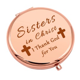 Christian Sister Gifts for Women Compact Makeup Mirror Baptism Gift for Girl Christian Gifts for Sisters in Christ Religious Gifts for Women Folding Makeup Mirror Birthday Graduation Gifts