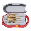 3Pcs Step Drill Bit Hex Shank Straight Grooved HSS Ti