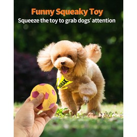 SCHITEC Squeaky Dog Balls, Latex Puppy Dog Toy, Interactive Dog Balls with Squeaker for Small Dogs, 2.4 Inch Soft Bouncy Fetch Play Balls Toy, Pack of 4