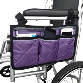 Wheelchair Side Bag - Perfect for Wheelchair and Walker Accessories-2 pieces (purple)