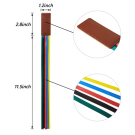 Outus 3 Pieces Bible Ribbon Bookmark Markers Artificial Leather Bookmark with Colorful Ribbons for Books(Simple Style,Colorful)