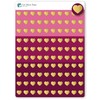 Gold Foiled heart Stickers / 100 Mini Micro Dot Decals