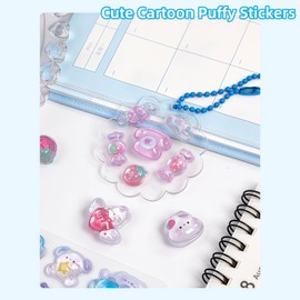 ShunJian 3D Cute Cartoon Puffy Stickers(Blue)