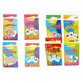 4 Themes Large Animal, Fruits, Vegetables, Color, Food&Drink, Body Parts，Shape, Telling time Flash Cards for Toddlers 1-2 Years Toy Flashcards,Baby Learning Knowledge of a Good Helper(Random144 Card)