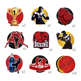 30Pcs Boxing Party Hanging Swirl Decorations Happy Boxing Theme Ceiling Whirl Hanging Decorations for Boxing Theme Birthday Party Decor