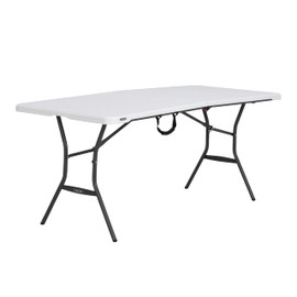 Lifetime 6-Foot Fold in Half Table, Light Commercial, White Granite