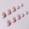 48pcs Square Press On Nails French Tip Fake Toenails Set