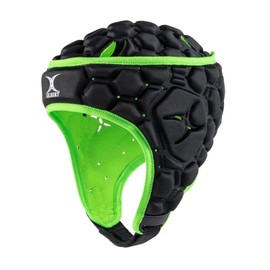 Gilbert XP 250 Rugby Headguard - Black & Green, Medium