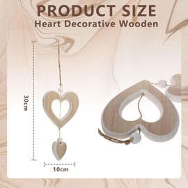 Goiern Heart Decorative Wooden Pendant Hanging Wooden Decorative Heart Window Decoration Gift Window Decoration Hanging Wood Wooden Hearts Decoration Window Decoration Hanging