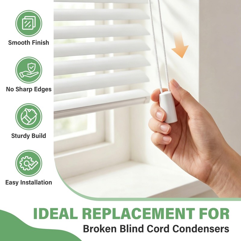 Breakaway Blind Cord Condensers, 6 Pack Replacement Pull Cord Connectors