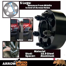 Arrow 2x 2" Hub Centric Adapter Spacer Fit 1997-99 F150/Navigater 5x135mm 87mm C.Bore