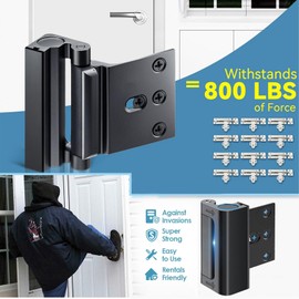 2 Pack Black Door Locks for Kids Safety with Durable Latch, Ideal for Inward Swinging Doors and Secure Enough to Withstand 800 Lbs of Force