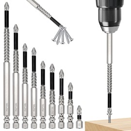 9 Stück High Magnetic Screwdriver Drill Bit Set, Hochmagnetischer Schraubendreher-Bohrer-Bit-Satz, Anti-Slip Magnetisch Schraubendreher Bit Satz, Bit Set 25/50/65/70/75/90/100/120/150mm