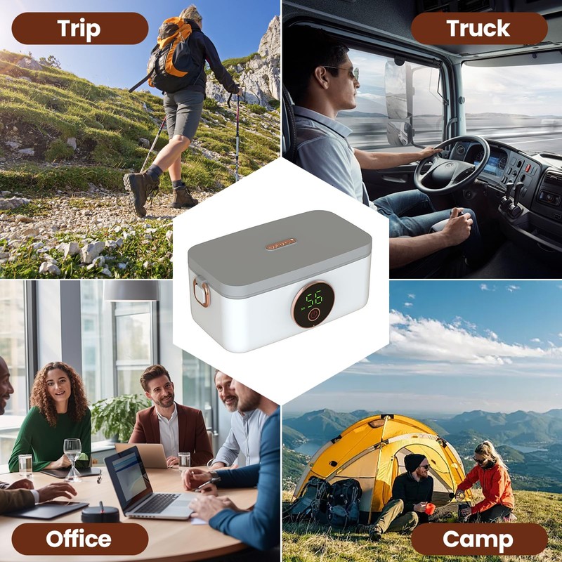 xeamun Cordless Electric Lunch Box for Men Adults,Portable & Self-Heating