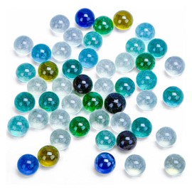 POPLAY 50 PCS Beautiful Player Marbles Bulk for Marble Games, Multiple Colors(1 Whistle)