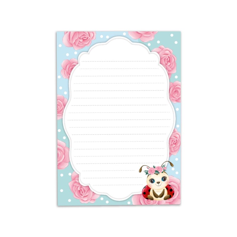 Letter Pad with Envelope for Kids Ladybird Stationery Set for