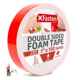 XFasten Cinta adhesiva de doble cara de espuma para montaje, 1 pulgada x 150 pulgadas