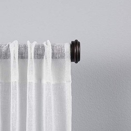 Exclusive Home Curtains Topper 1" Curtain Rod and Finial Set, 66"-120", Matte Bronze