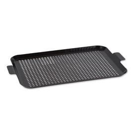 RSVP International Porcelain Coated Steel BBQ Grill Tray/Pan, Outdoor Barbeque Grilling Accessories for Cooking Fish & Vegetables, Dishwasher Safe, Large, 19.5x11.75