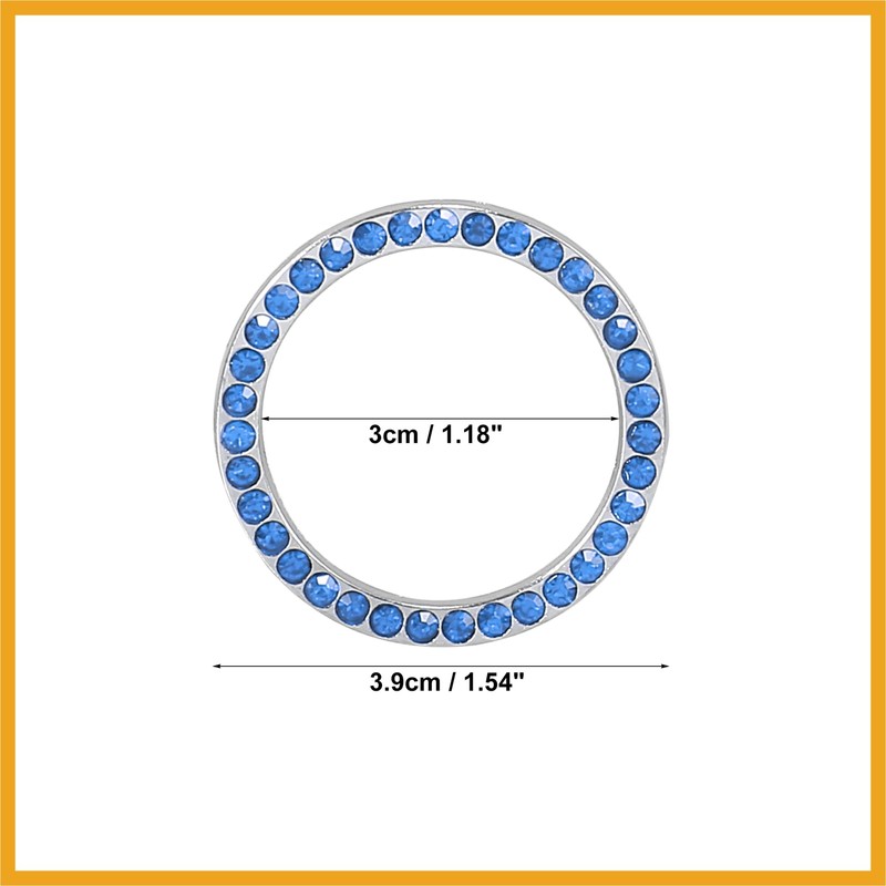 Partuto 2pcs Car Start Stop Ring Rhinestone Push Start Button